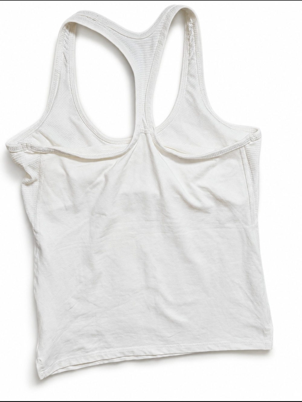 Nike White Embroidered Logo Dri-FIT Athletic Tank Top With Built-in Bra - Picture 4 of 5